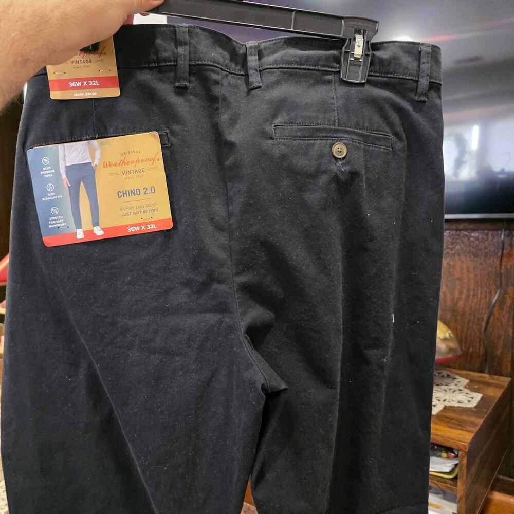 Weatherproof black chino pants size